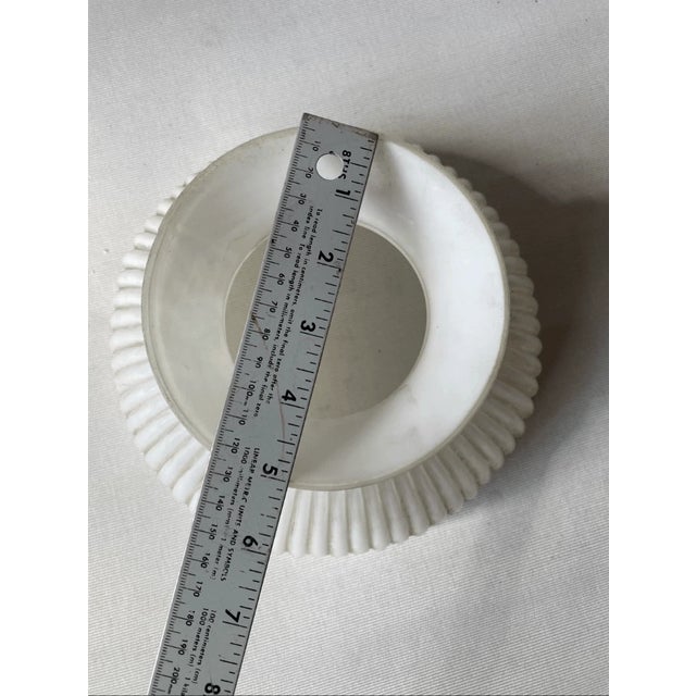 Early 20th Century Vintage Art Deco Style Swirl Pattern Milk Glass Shade For Sale - Image 5 of 5