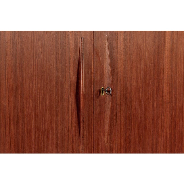 Mid Century Danish Teak Wood Storage or Bar Cabinet For Sale - Image 10 of 12