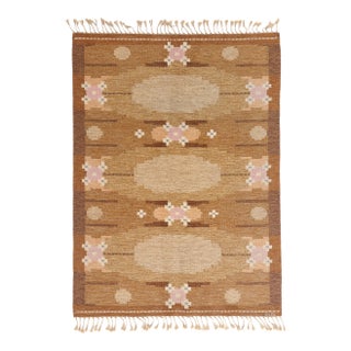 Vintage Swedish Rollakan Rug, 05'07 X 07'07 For Sale