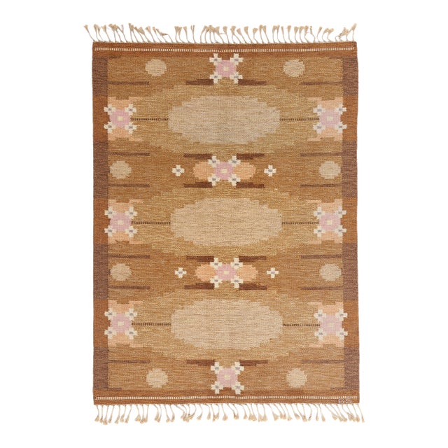 Vintage Swedish Rollakan Rug, 05'07 X 07'07 For Sale