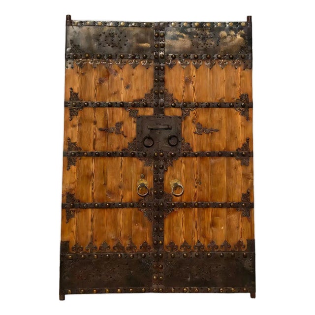 Antique Chinese Wood Doors With Iron Hardware For Sale