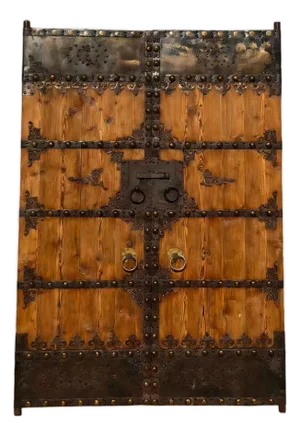 Antique Chinese Wood Doors With Iron Hardware