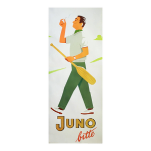 1950's Original German Mid-Century Cigarette Poster - Juno Bitte (Oversize)