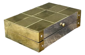 Vintage Checkerboard Brass Small Box
