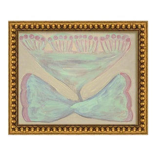 Original Framed Acrylic Botanical Painting, Organic Boho Art Floral Wall Art by Tatiana Duperault For Sale