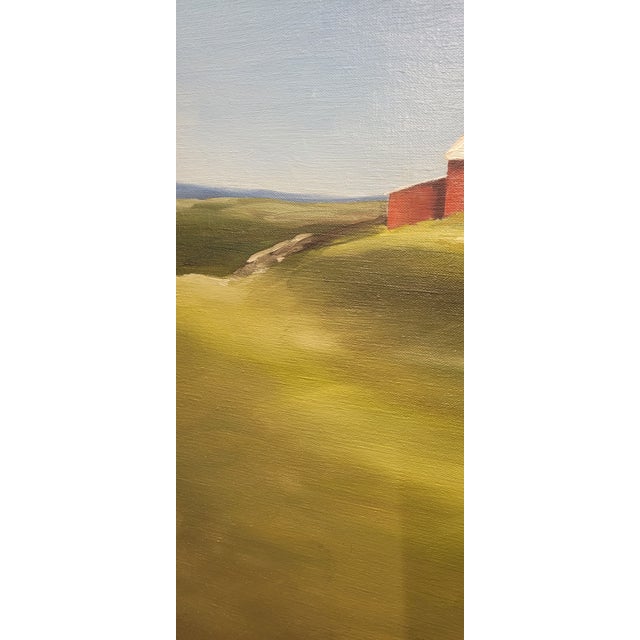 Fine Vintage Oil Painting of a Red Barn Signed For Sale - Image 9 of 10