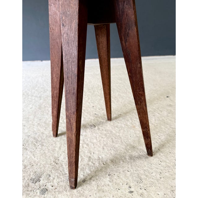 Reconstruction Marquetry Inlay Stool, France, 1940s For Sale - Image 12 of 13