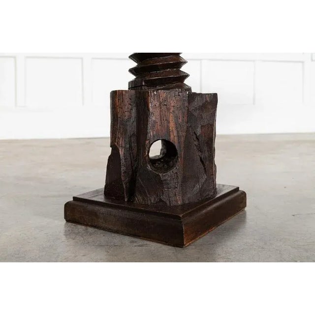 French Elm Corkscrew Side Table, 1900s For Sale - Image 4 of 14