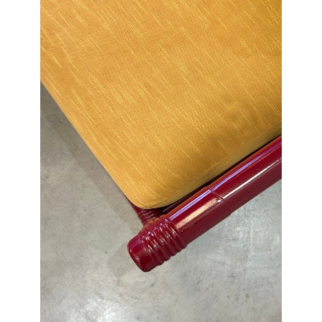 Maroon Bamboo Living Room Set from Vivai Del Sud, 1970s, Set of 3 For Sale - Image 8 of 10