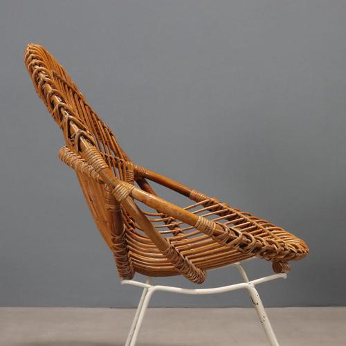 Vintage Wicker and Bamboo Armchairs, 1960s, Set of 2 For Sale - Image 3 of 9