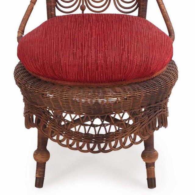 Wood A Heywood Wakefield Wicker Chair, C. 1890. For Sale - Image 7 of 7