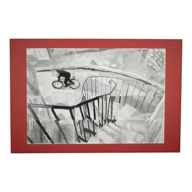 Mosaic Charcoal Artwork, Study of Henri Cartier-Bresson’s Hyeres France 1950-1970 For Sale