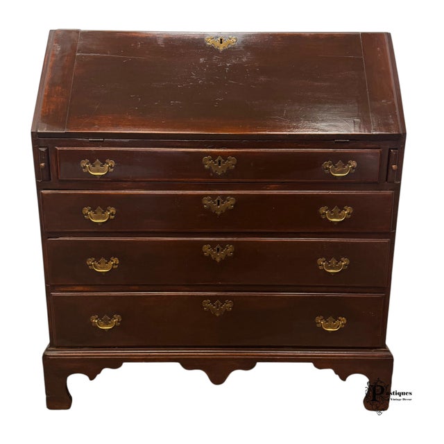 Antique Chippendale Style Mahogany Secretary Desk For Sale - Image 11 of 11