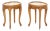 Pair of French Provincial Style Pink Alabaster Top Low Tables For Sale