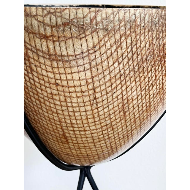 Mid-Century Modern Vintage MCM Kimball Fiberglass Bullet Planter W/ Tripod Stand – 24” For Sale - Image 3 of 11