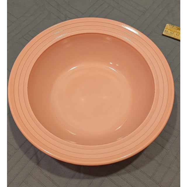1940s Vintage 1940s Hazel-Atlas "Moderntone" Platonite Pastel Serving Set - Oval Platter & Large Bowl For Sale - Image 5 of 7