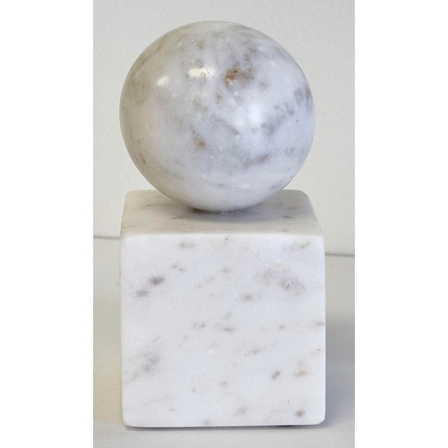 Vintage Alabaster Block Orb For Sale - Image 4 of 7