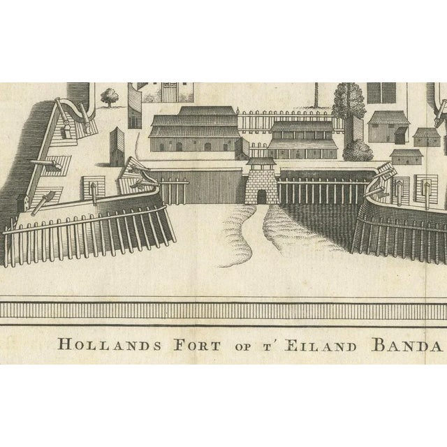 Jacob van der Schley, Voc Fort Nassau at Banda of the Spice Islands, Bird's-Eye View, Engraving, 1740 For Sale - Image 4 of 10