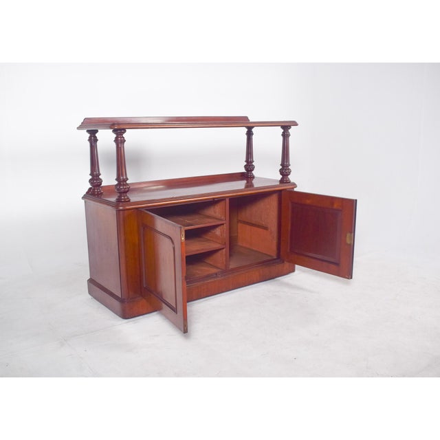 Brown Antique English Dumbwaiter with Turned Columns For Sale - Image 8 of 12