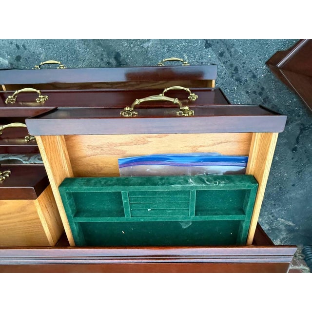Henkel Harris Solid Mahogany Bombe Style Dresser For Sale - Image 15 of 17