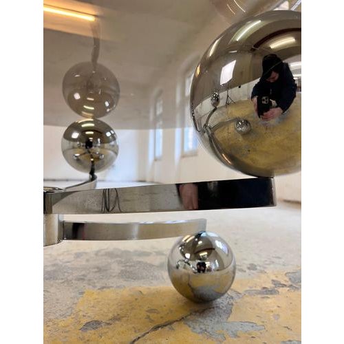Atomic Coffee Table in Glass and Chrome For Sale - Image 10 of 11