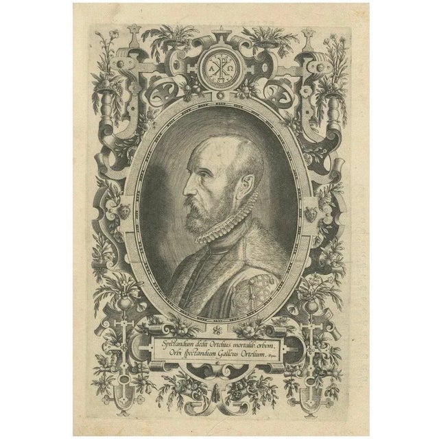 Philippe Galle, Portrait of Abraham Ortelius, 1579, Print For Sale - Image 8 of 8