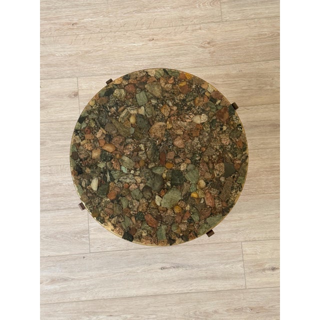 Mid-Century Resin and River Stone Side Table Attributed to Arvid Hærem For Sale In New York - Image 6 of 11