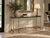 LaBarge, German Mid-Century Modern, Console Table, Brass, Glass, Germany, 1970s A long and narrow console table designed...