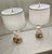 Metal Hollywood Regency Natural Shell Lamps With Linen Shades - Pair For Sale - Image 7 of 9