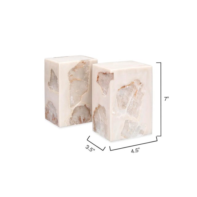 Slab Bookends in Cream Mica Set of 2 Chairish