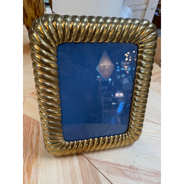 Vintage Gold-Tone Rope Picture Frame For Sale - Image 4 of 7