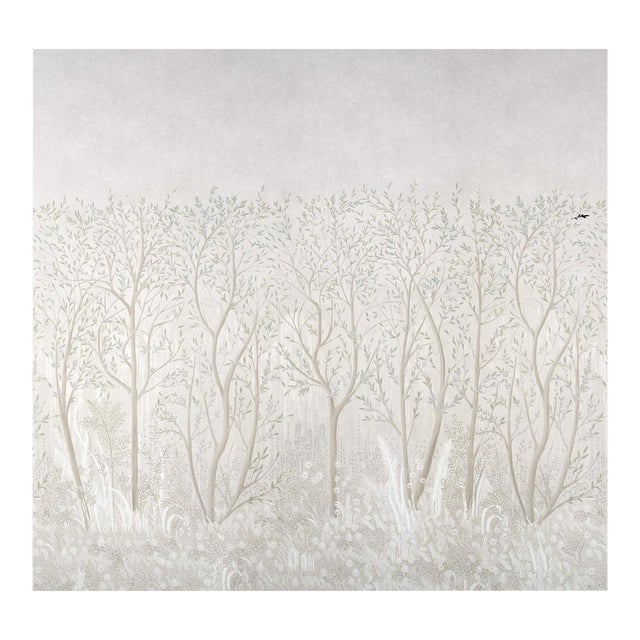 SAMPLE - Schumacher x Colette Cosentino Brindille Golden Accented Panel Set In Alabaster For Sale