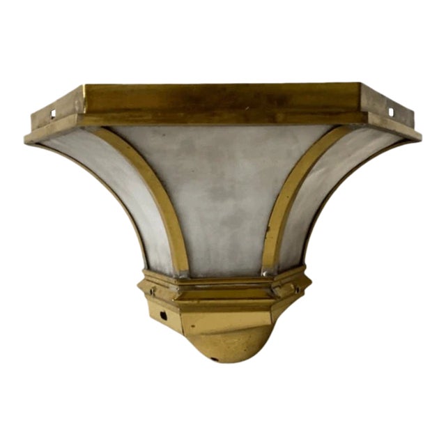 Vintage Art Deco Style Flush Mount Light Glass Shade For Sale