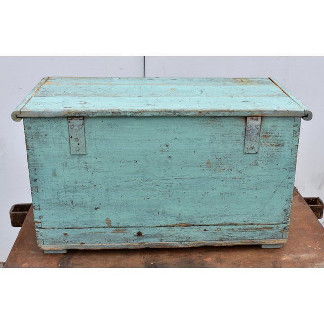 Painted Pine Trunk or Blanket Chest, Hungary, C. 1870 For Sale - Image 9 of 12