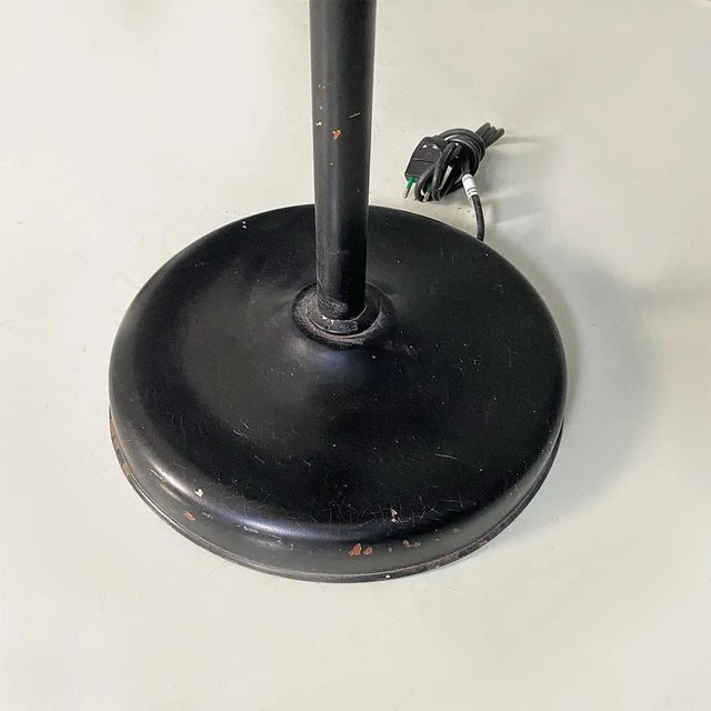 Mid-Century Italian Modern Metal and Brass Floor Lamp with Beige and Red Fabric Shade, 1940 For Sale - Image 11 of 12
