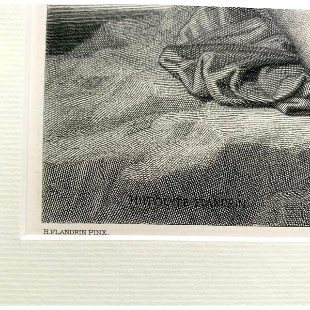 Mid 20th Century Engraving by Jean-Baptiste Danguin After Flandrin Old Vintage Neoclassical Art For Sale - Image 5 of 7