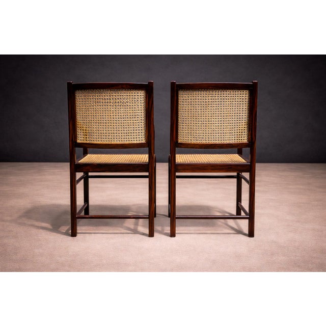 Pair of Armchairs in Hardwood & Caning 1960s For Sale In New York - Image 6 of 7