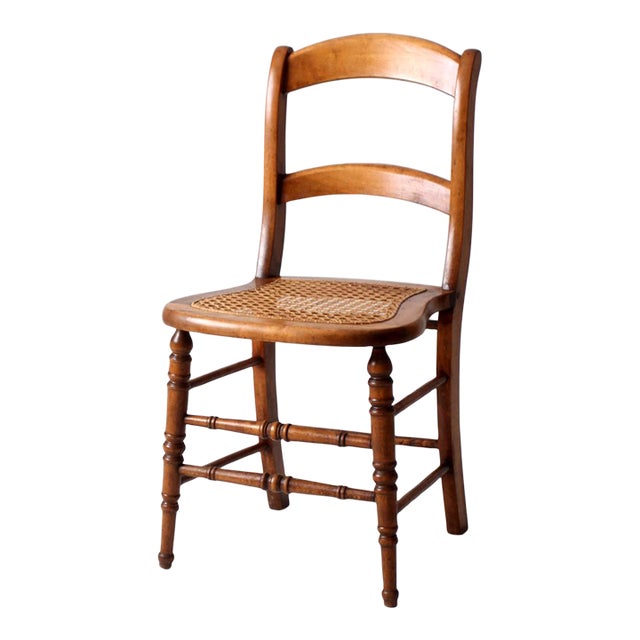 Vintage Cane Seat Chair For Sale