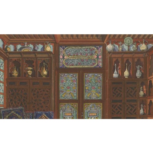 The Oriental Chamber: An Ottoman Interior of Textiles and Carved Wood, 1900s, Color Print For Sale - Image 5 of 9
