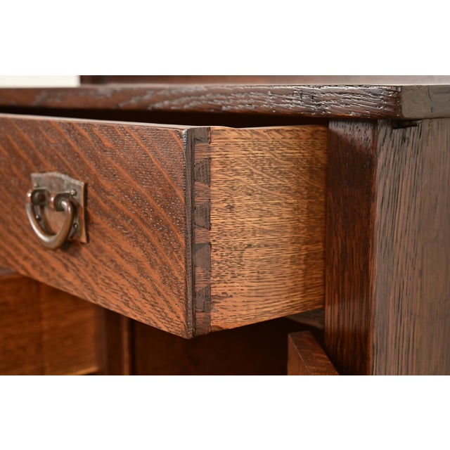 Gustav Stickley Antique Mission Oak Arts & Crafts Sideboard, Newly Refinished For Sale - Image 9 of 15