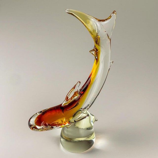 1970s Original Murano Glass Sculpture of Shark by Michele Rossetto, Italy, 1979 For Sale - Image 5 of 14
