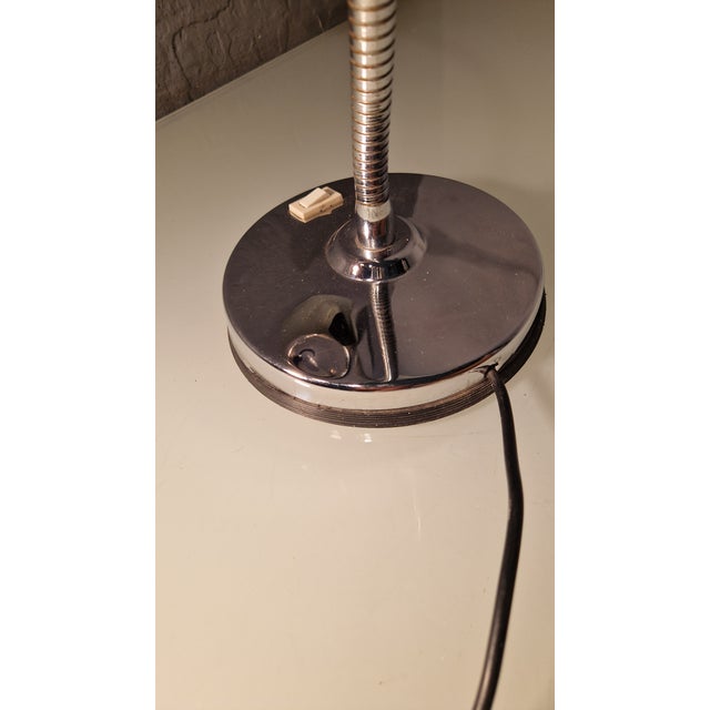 Metal Contemporary Chrome Tubular Table Lamp with Rotating Light, 1990s For Sale - Image 7 of 9