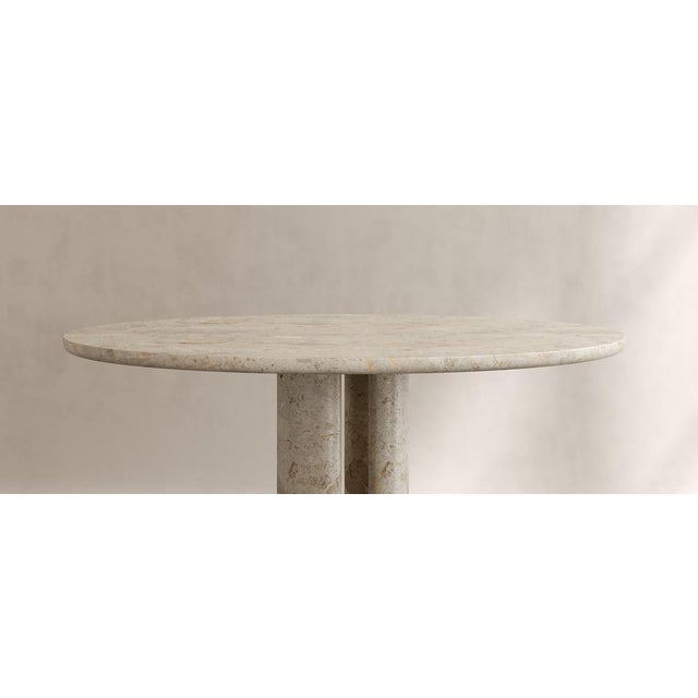 Roman Dining Table III in Cappucino Limestone by Paloma Editions For Sale - Image 4 of 7