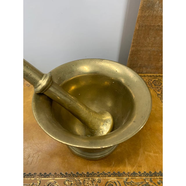 Industrial 19th Century Dutch Polished Brass Mortar & Pestle For Sale - Image 3 of 7