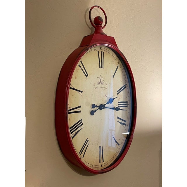 Large Vintage Metal Pocket Watch Frame French Cafe Wall Clock Cafe Des