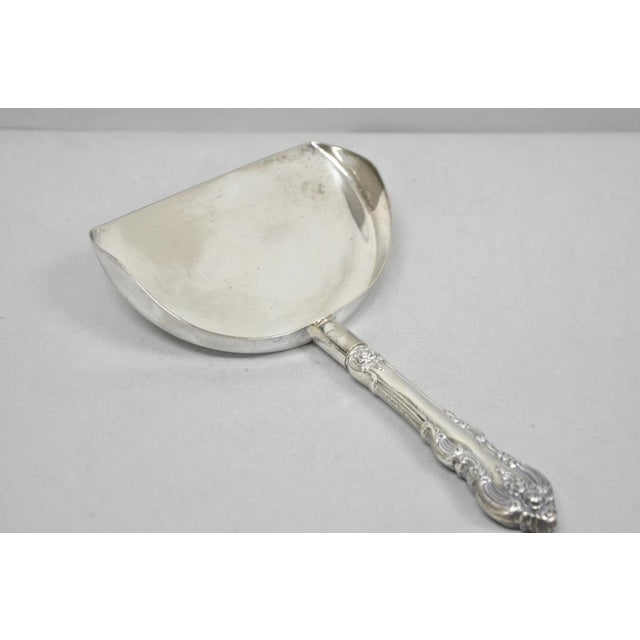 Vintage English Victorian Silver Plated Rose Flower Table Butler Crumb Catcher For Sale - Image 9 of 9