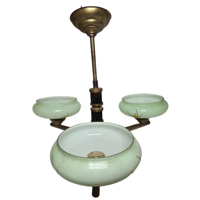 Art Deco Style Bakelite Chandelier, Poland, 1950s For Sale - Image 14 of 15