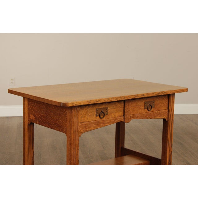 Stickley Brothers Antique Mission Oak Library Table For Sale - Image 11 of 12
