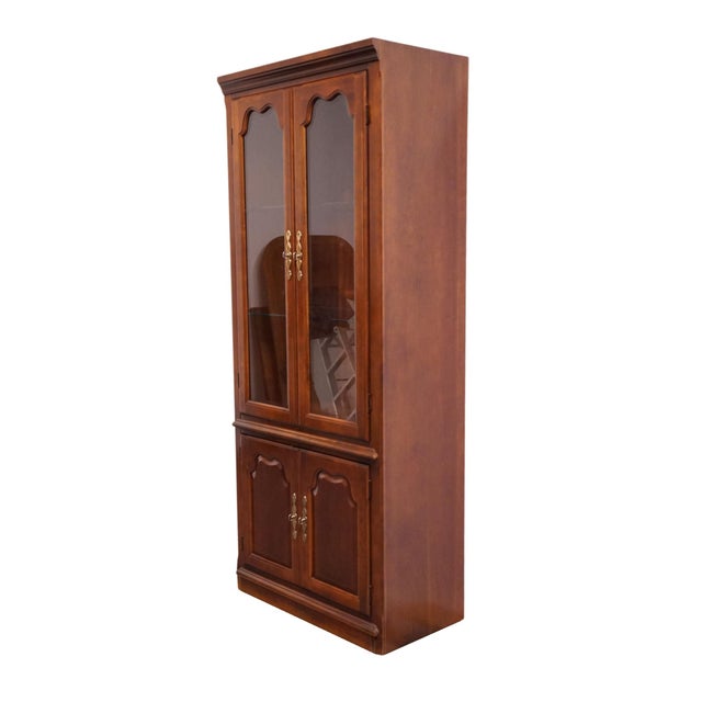 THOMASVILLE FURNITURE Winston Court Solid Cherry Traditional Style 32" Lighted Display Wall Unit 20641-823 78.5" High 32"...