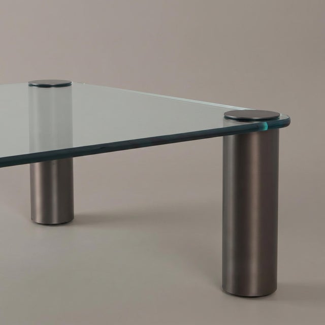 1970s Brushed Bronze Square Cocktail Table Attributed to Leon Rosen for Pace Collection 1970s For Sale - Image 5 of 5